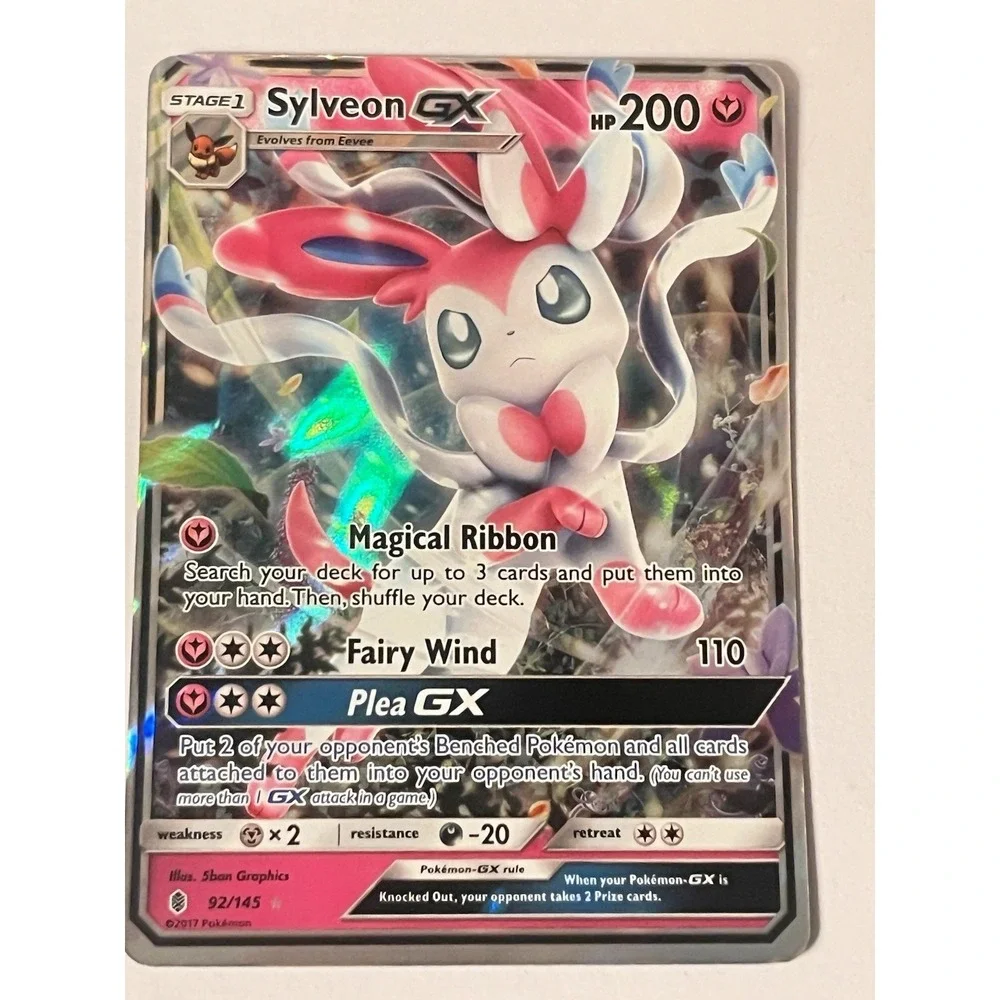 Pokemon Sylveon GX Card Guardians Rising 92/145 Pink Excellent Holo Ultra Rare